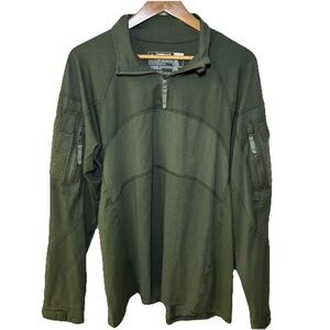 MASSIF Advanced 1/4 Zip Combat Shirt Green Size L Flame Resistant Tactical